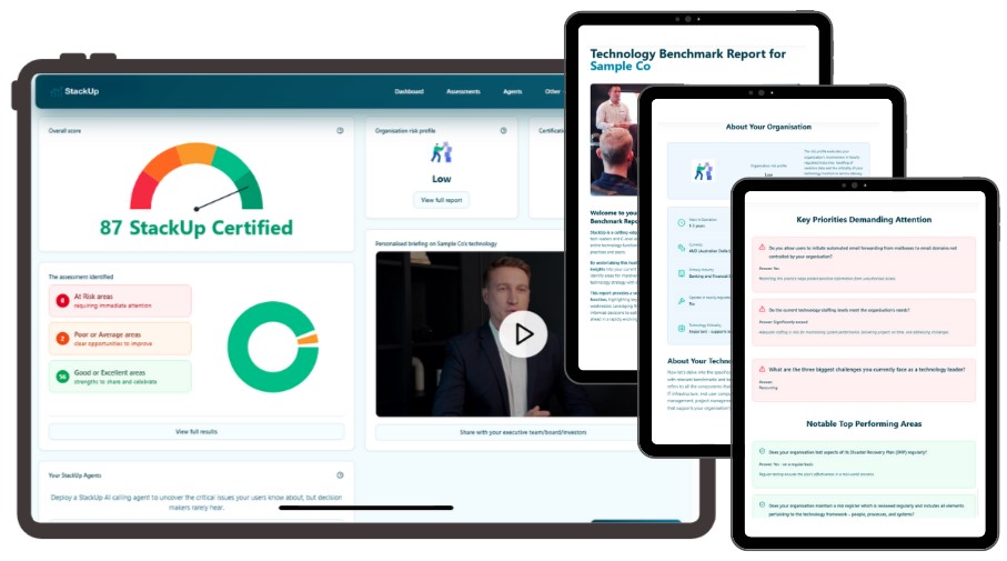 StackUp Dashboard - Executive Tech Dashboard, Board Reports, and Benchmarking